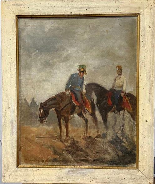 Luigi Norfini (1825-1909) - Militari a cavallo, Antiek en Kunst, Kunst | Schilderijen | Klassiek