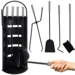 KAMINER Openhaard Accessoires Set 5-in-1 Staal, Ophalen of Verzenden, Nieuw, Houthaard