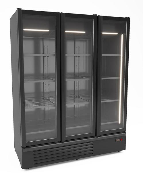 Combisteel Koelkast 3 Glasdeuren | 1555L | Zwart | Geforceer, Witgoed en Apparatuur, Koelkasten en IJskasten, Ophalen of Verzenden