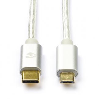 USB C naar Micro USB kabel | 2 meter | USB 2.0, Computers en Software, Pc- en Netwerkkabels, Nieuw, Verzenden