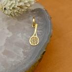 Gouden hanger/bedel van een tennisracket (ketting hanger), Ophalen of Verzenden, Gebruikt, Goud, Overige merken
