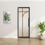 Stalen Taatsdeur - Zwart - 5 Vlaks rond - Mat glas, Doe-het-zelf en Verbouw, Minder dan 80 cm, Overige typen, Nieuw, Metaal