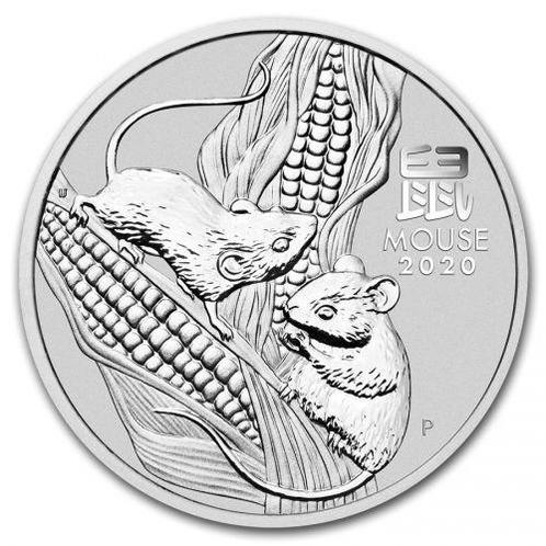 Lunar III - Year of the Mouse - 5 oz 2020 (10.393 oplage), Postzegels en Munten, Munten | Oceanië, Losse munt, Zilver, Verzenden