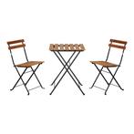 Bistroset Bovino 3-delig tuintafel met 2 tuinstoelen zwart e, Verzenden, Nieuw