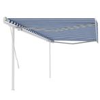 vidaXL Luifel handmatig uittrekbaar met palen 5x3 m blauw en, Tuin en Terras, Verzenden, Nieuw