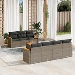 vidaXL 8-delige Loungeset met kussens poly rattan grijs, Tuin en Terras, Tuinsets en Loungesets, Verzenden, Nieuw, Rotan, Loungeset