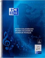 Oxford muziek collegeblok A4+ 4-gaats 50 vel blauw, Verzenden, Nieuw
