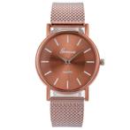 Fako® - Horloge - Geneva - Mesh Look - Bruin, Sieraden, Tassen en Uiterlijk, Verzenden, Nieuw
