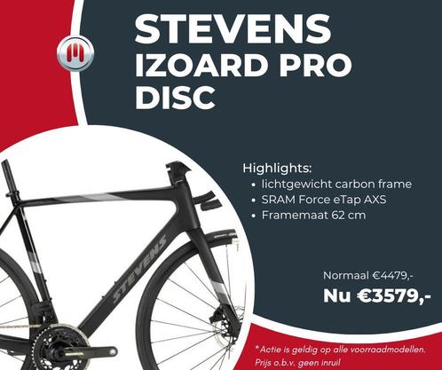 AANBIEDING: Stevens Izoard Pro Disc SRAM Force AXS Maat 62cm, Fietsen en Brommers, Fietsen | Racefietsen, 61 tot 65 cm, Nieuw