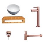 Sani Royal Solid Surface Waskom Rond met Massief, Tuin en Terras, Nieuw