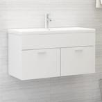 vidaXL Wastafelkast 90x38,5x46 cm bewerkt hout wit, Huis en Inrichting, Badkamer | Badkamermeubels, Verzenden, Nieuw, Minder dan 100 cm