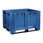 Kunststof Palletbox Blauw 1200 x 1000 x 760 mm 3 sleden -, Nieuw, Verzenden