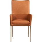 Leren eetkamerstoel Royal - Rancho Cognac (cognac) - Poten, Ophalen of Verzenden, Nieuw, Leer, Modern