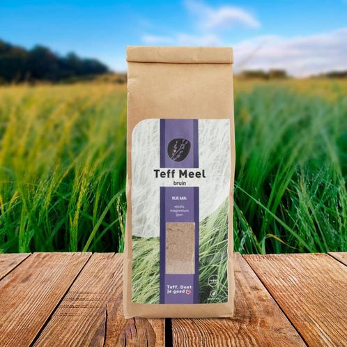 Teff Bruin Meel 500 gram, Hobby en Vrije tijd, Taarten en Cupcakes maken, Nieuw, Verzenden