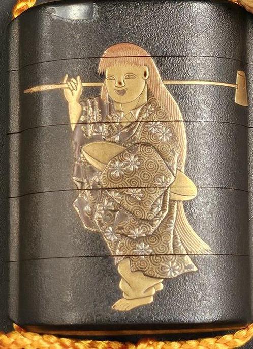 Inro, ojime Edo-periode - Hout, vernis, goud - Japan - Meiji, Antiek en Kunst, Antiek | Overige Antiek