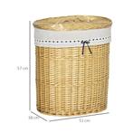 TRUUSK Wilgen Wasmand Met Deksel 100L - Natuurlijk Design -, Verzenden, Nieuw