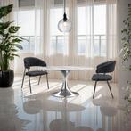 Eetkamerstoel Bedano, gestoffeerd, geweven stof, 150 kg - zw, Huis en Inrichting, Stoelen, Verzenden, Nieuw