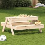 vidaXL Picknicktafel met zandbak voor kinderen massief, Verzenden, Nieuw