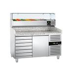 GGM Gastro | Pizza koelwerkbank ECO - 1500x800mm - met 1 |, Verzenden, Nieuw in verpakking, RVS Meubilair
