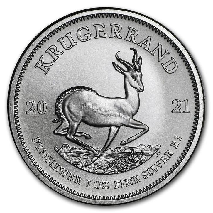 Zilveren Krugerrand 1 oz 2021 (slechts 22.5% boven spot), Postzegels en Munten, Munten | Afrika, Losse munt, Zilver, Zuid-Afrika