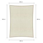 Rechthoek schaduwdoek - Ivoor - Waterdoorlatend - 2,0 x 4,0, Tuin en Terras, Schaduwdoeken, Ophalen of Verzenden, Nieuw