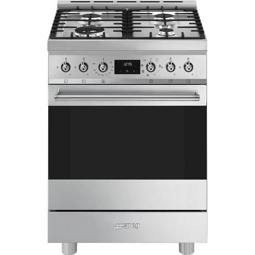 Smeg C6GMXNLK2 gas fornuis roestvrijstaal - 60 cm. breed, Witgoed en Apparatuur, Fornuizen, 60 cm of meer, Vrijstaand, 4 kookzones