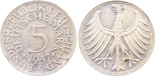 5 Mark Duitsland 5 duitse Mark 1957 F vorzueglich Erstabs..., Postzegels en Munten, Munten | Europa | Niet-Euromunten, Verzenden