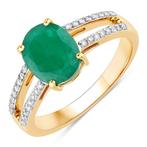 Ring - 14 karaat Geel goud - 1.61ct. tw. Smaragd - Diamant -, Nieuw