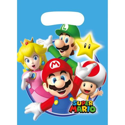 Super Mario Uitdeelzakjes (8st), Hobby en Vrije tijd, Feestartikelen, Nieuw, Ophalen of Verzenden