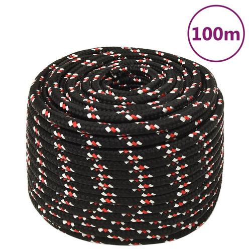 vidaXL Boot touw 14 mm 100 m polypropyleen zwart, Doe-het-zelf en Verbouw, IJzerwaren en Bevestigingsmiddelen, Nieuw, Verzenden