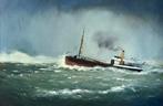 British school (XX) - A steamship in rough seas