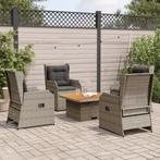 vidaXL 5-delige Loungeset met kussens poly rattan grijs, Tuin en Terras, Tuinsets en Loungesets, Verzenden, Nieuw, Rotan, Loungeset