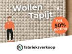 Tot 50% korting op natuurlijk wollen tapijt Op=Op!, Huis en Inrichting, Ophalen, Vierkant, 200 cm of meer, Crème