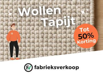 Tot 50% korting op natuurlijk wollen tapijt Op=Op! beschikbaar voor biedingen