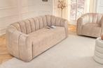3-zitsbank BABYLON 200cm champagne beige fluweel met, Huis en Inrichting, Banken | Bankstellen, Ophalen of Verzenden, Nieuw
