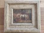 Albertus Verhoesen (1806-1881) - 2 paarden op stal