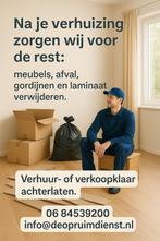 verhuizen verhuizing ontruimen leegmaken afvoeren grofvuil!!, Diensten en Vakmensen, Verhuizers en Opslag, Inpakservice, Opslag