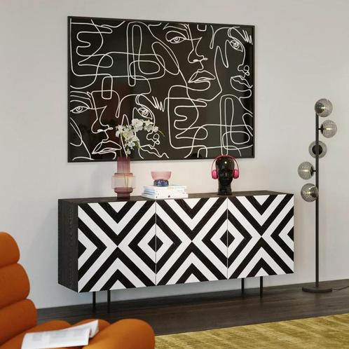 *WOONWINKEL* Kare Design Arctic Design Dessoir Zwart-wit, Huis en Inrichting, Kasten | Dressoirs, Nieuw, Verzenden