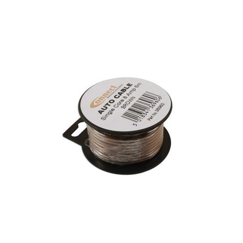 Draad 1mm2 bruin PVC - mini haspel 6 meter (Electra), Auto diversen, Autogereedschap, Nieuw, Verzenden