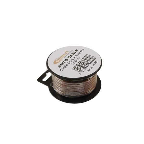 Draad 1mm2 bruin PVC - mini haspel 6 meter (Electra), Auto diversen, Autogereedschap, Nieuw, Verzenden