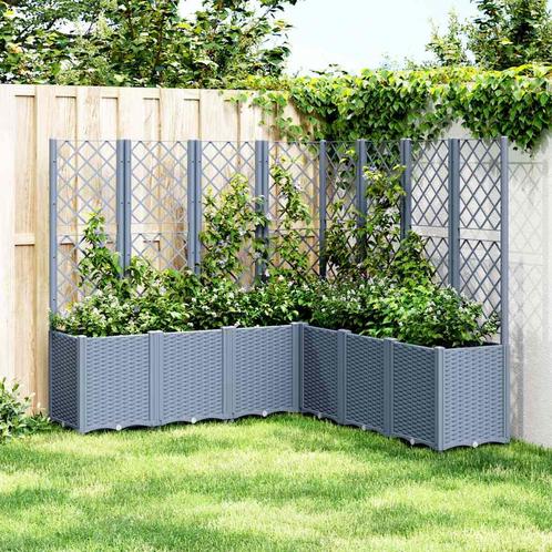 vidaXL Plantenbak met latwerk 160x160x140 cm polypropeen, Tuin en Terras, Bloembakken en Plantenbakken, Nieuw, Kunststof, Verzenden