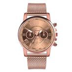 Fako® - Horloge - Geneva - Roman - Mesh Look Rosé - Ø 40mm -, Verzenden, Nieuw