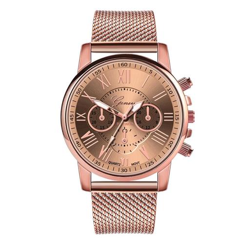 Fako® - Horloge - Geneva - Roman - Mesh Look Rosé - Ø 40mm -, Sieraden, Tassen en Uiterlijk, Horloges | Dames, Verzenden