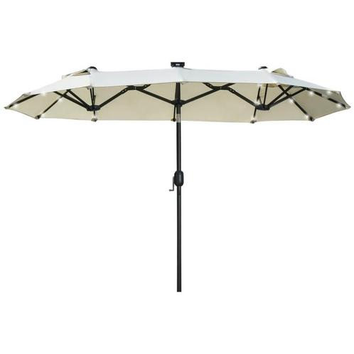 TRUUSK Dubbele Parasol Kantelbare Parasol Met Zonnepaneel 35, Tuin en Terras, Parasols, Nieuw, Verzenden