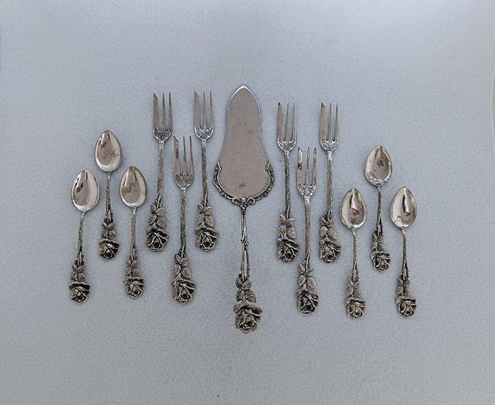 Hildesheimer Rose Pattern 13 Pieces Afternoon Tea -, Antiek en Kunst, Antiek | Goud en Zilver