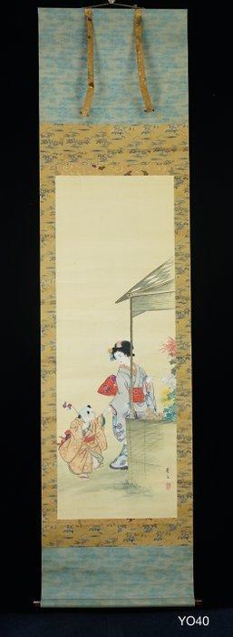 Beauty and child - ca 1900-1920 (Meiji /Taisho) - Keibun, Antiek en Kunst, Antiek | Overige Antiek