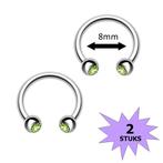Fako Bijoux® - Circular Barbell Piercing - Hoefijzer Kristal, Verzenden, Nieuw