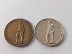 Duitsland, Derde Rijk. 2 x Medaille , ( Silber +Bronze),, Postzegels en Munten