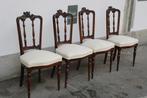 Eetkamerstoel (4) - Hout, Textiel - Louis Philippe stoelen