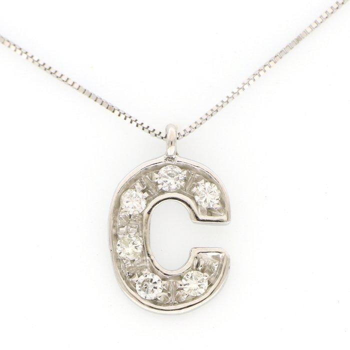 Zonder Minimumprijs - Ketting met hanger - 18 karaat Witgoud, Sieraden, Tassen en Uiterlijk, Antieke sieraden